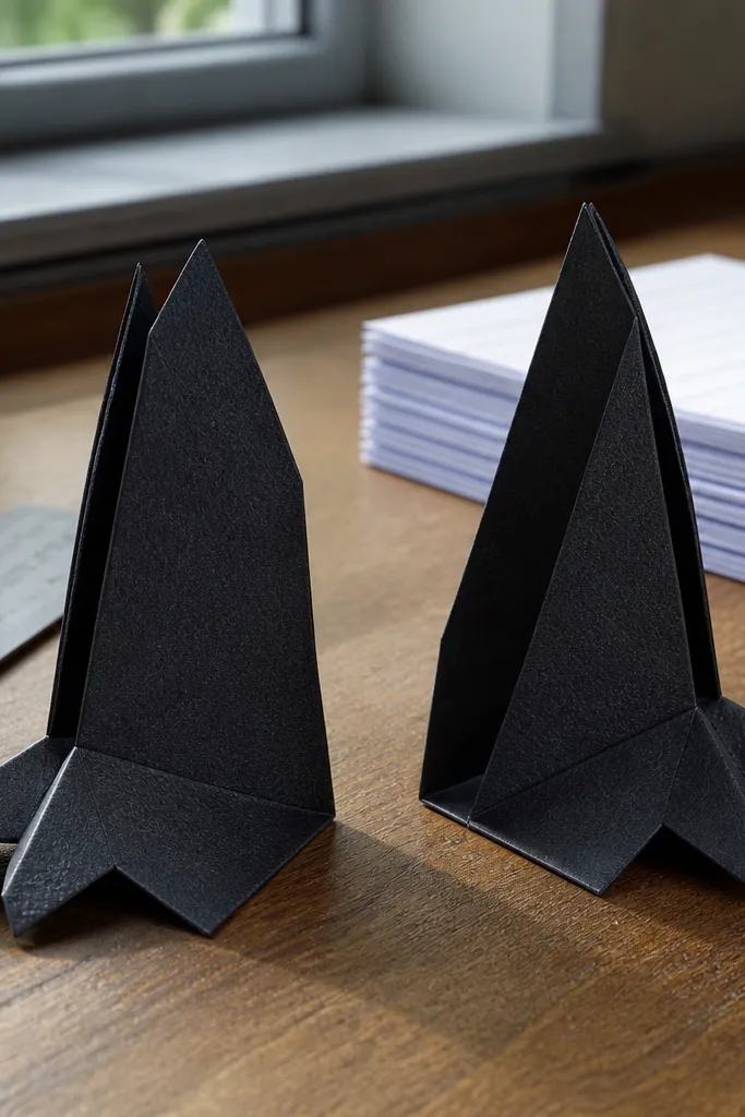 Small black paper penguin feet with two flaps and a flat base