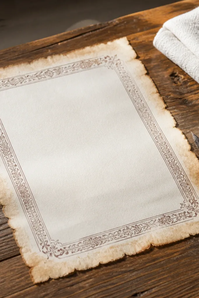 Paper with burnished-looking edges and small worn spots near corners.