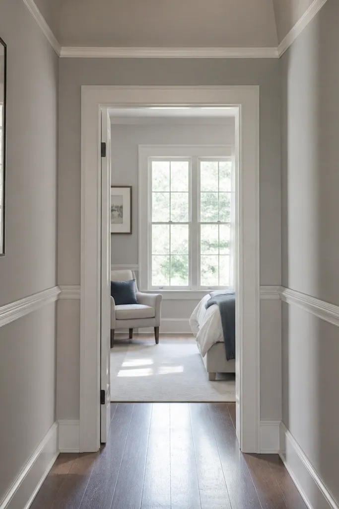 Wall moulding aligned neatly around a window with consistent height