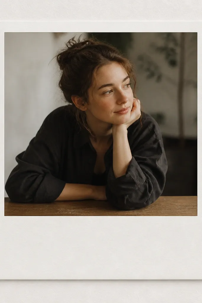 A frame with a wider bottom mat under the photo window, like a Polaroid layout, with the top border thinner.