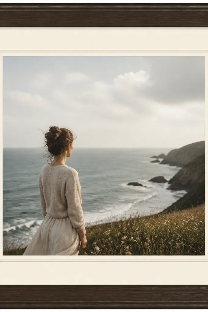 A frame with a thicker outer border and two thin inner lines around the photo window, like a vintage print mat.