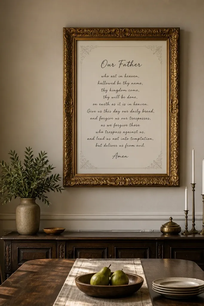 Ornate French-style decorative frame with faded script in sepia