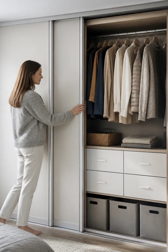 Sliding closet door system with soft-close and stop hardware