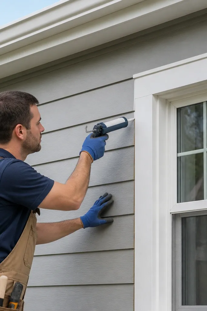 Fresh siding panels with neat seams and aligned trim around the front facade