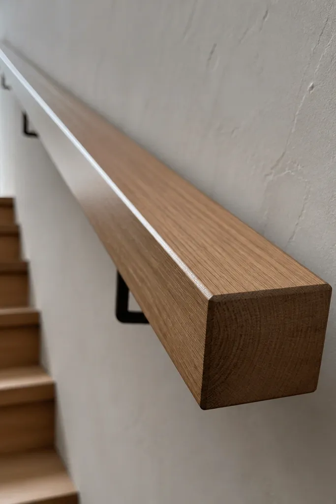 Handrail profile shown with a hand gripping the top