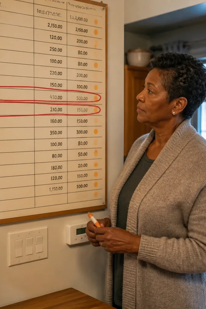 A board listing categories with red highlight areas and a target cap number beside each