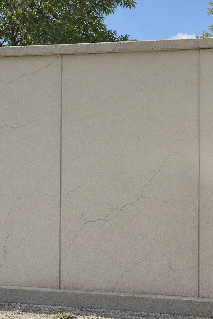Compound wall with evenly spaced vertical control joints and neat finishing