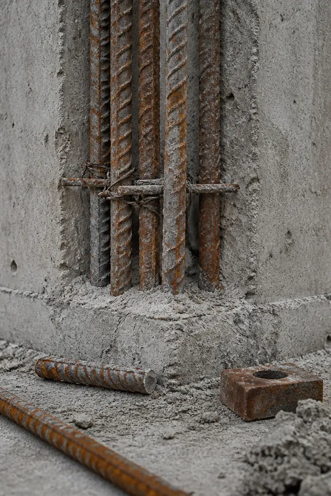 Steel bars that don't overlap properly between footing and pillar