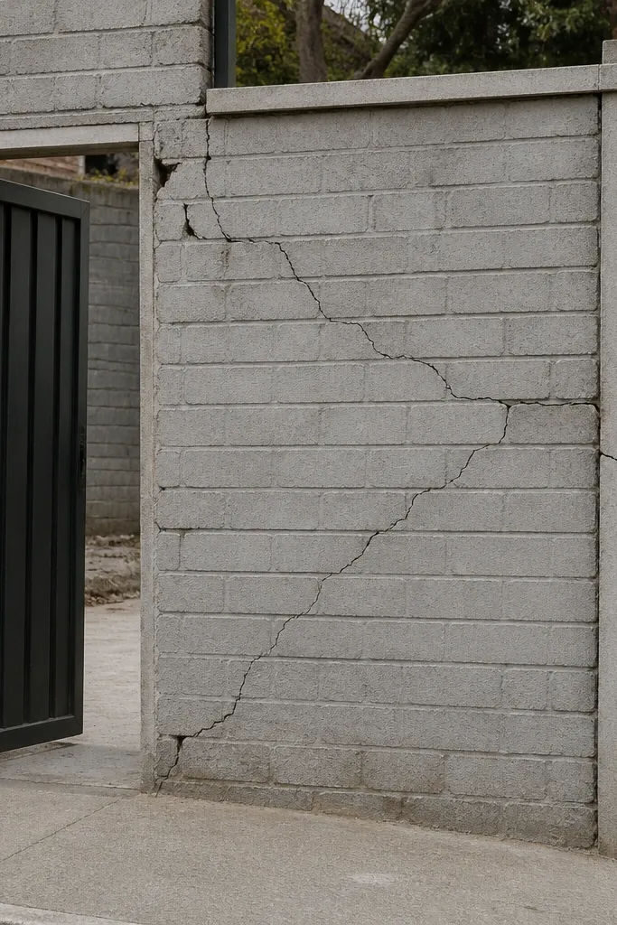 Cracks radiating near a gate opening and corner junction