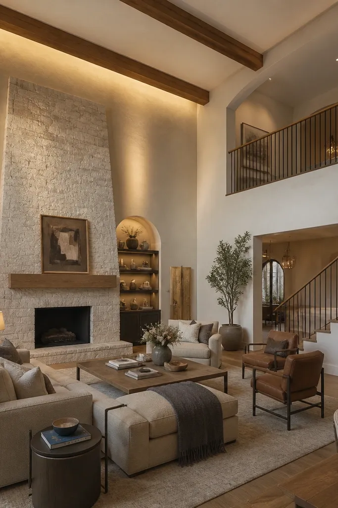 Cozy Double Height Living Room Ceiling Ideas