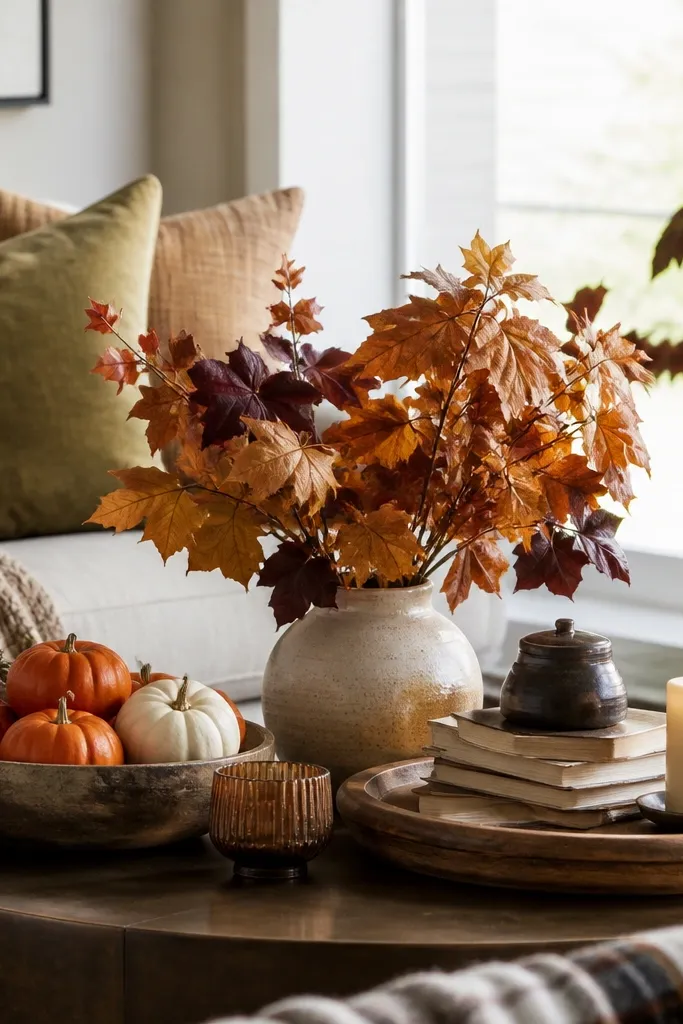 Cozy Fall Coffee Table Decor Ideas
