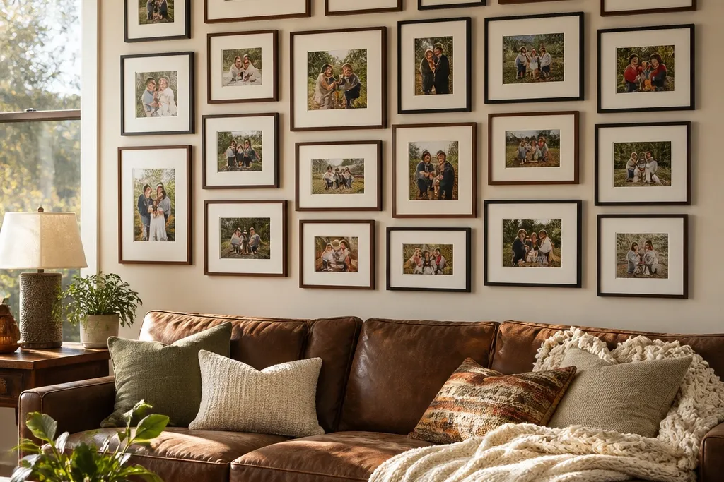 Cozy Living Room Photo Collage Ideas