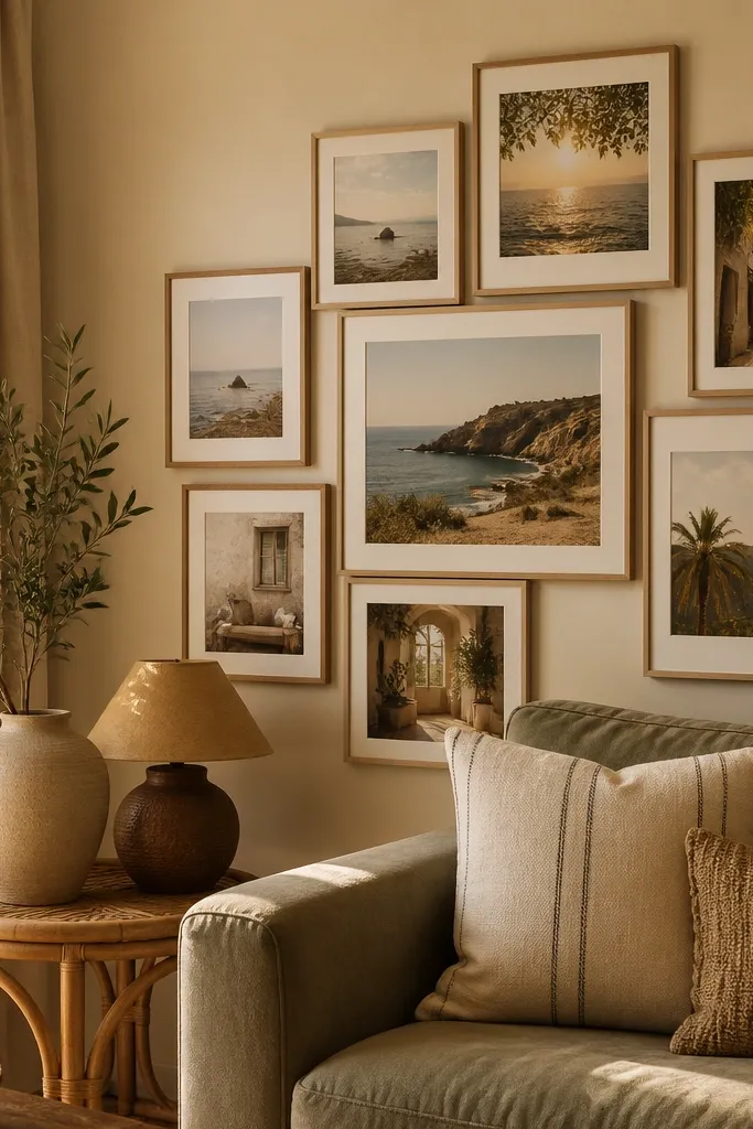 Cozy Living Room Photo Collage Ideas
