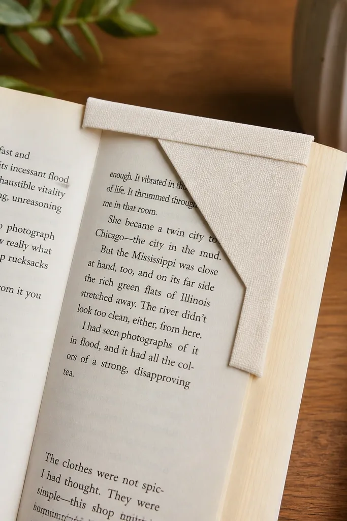 Square paper folded into a small bookmark with a pocket corner