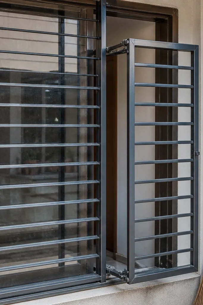 Charcoal slim-frame grill with a functional side access panel