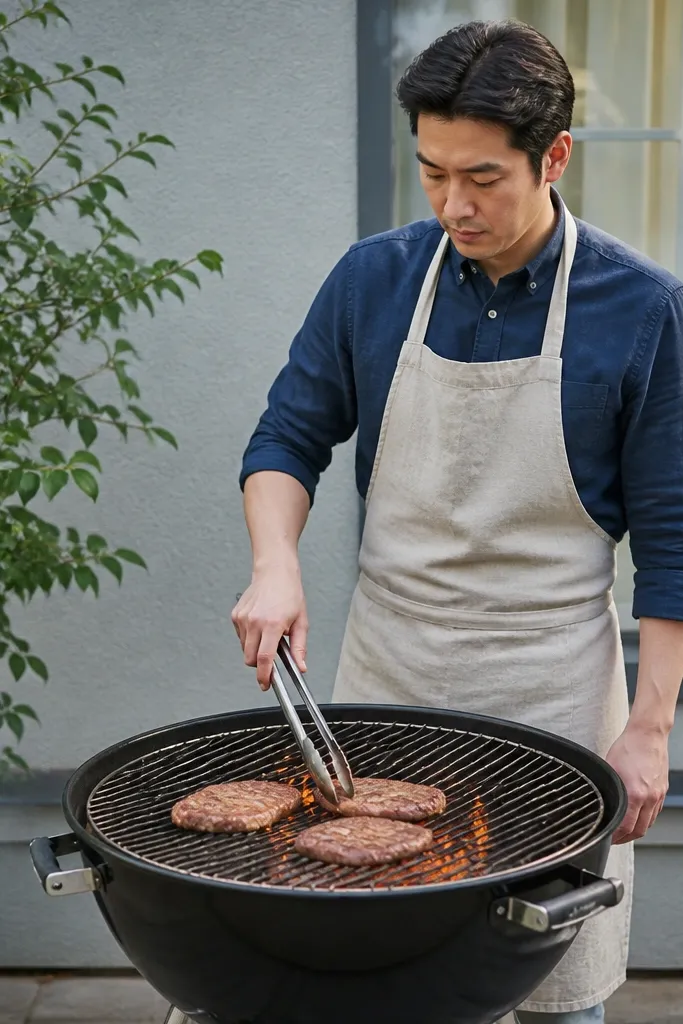Charcoal grill with diamond pattern grid and strong perimeter frame