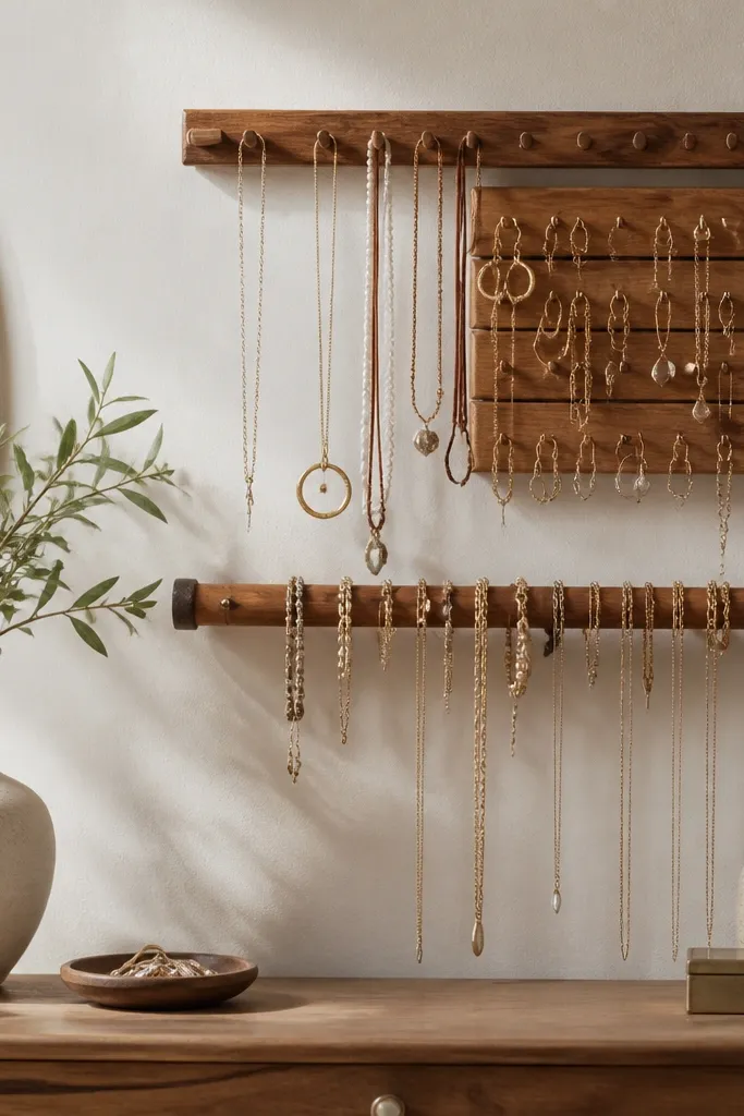 Cozy wall jewelry organizer ideas