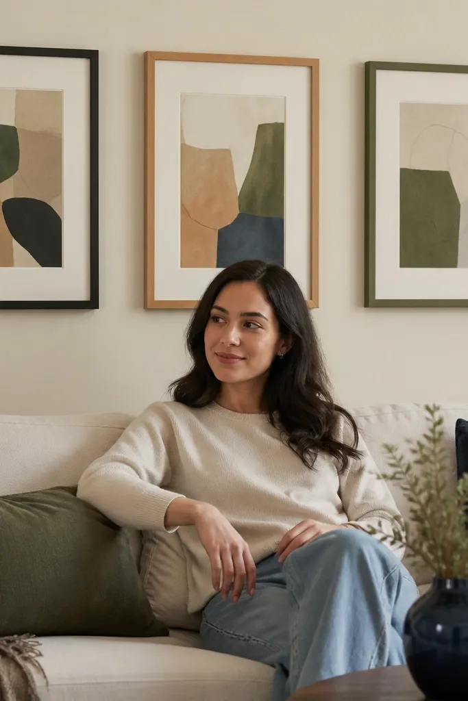 Frames in three coordinated colors arranged in a structured pattern with consistent spacing