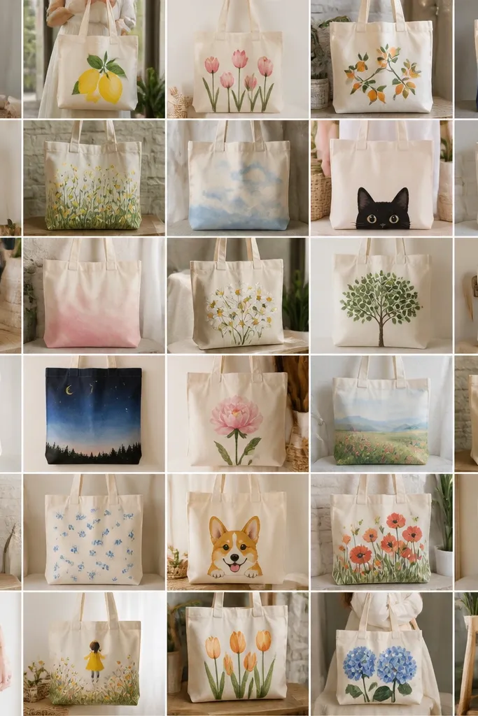 30 cute tote bag painting ideas for everyday