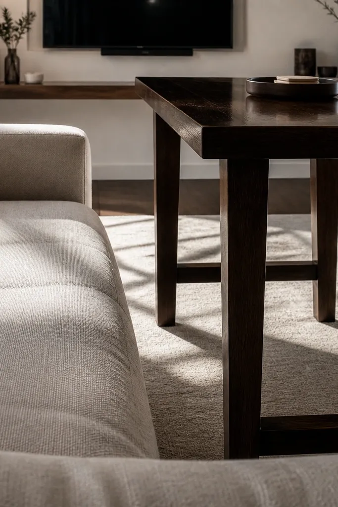 Coffee table too tall next to sofa with awkward cushion clearance