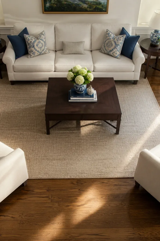 Chairs too far from sofa with big empty gap