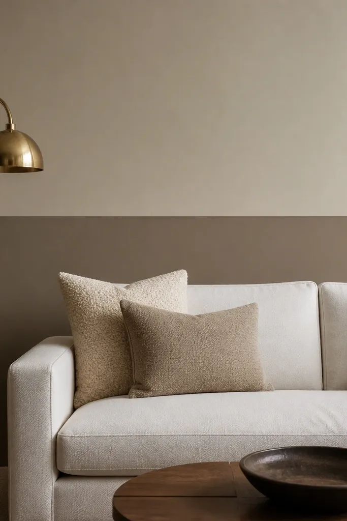 Wall split into two paint tones with a sharp horizontal line