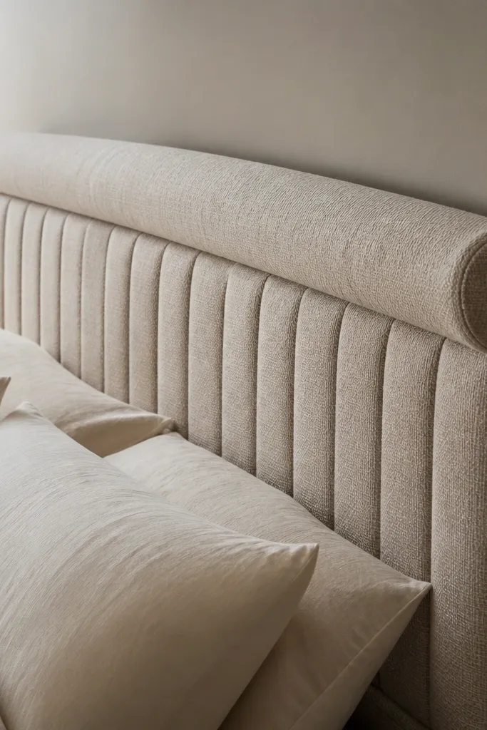 Fabric-wrapped wooden battens with a soft top rail