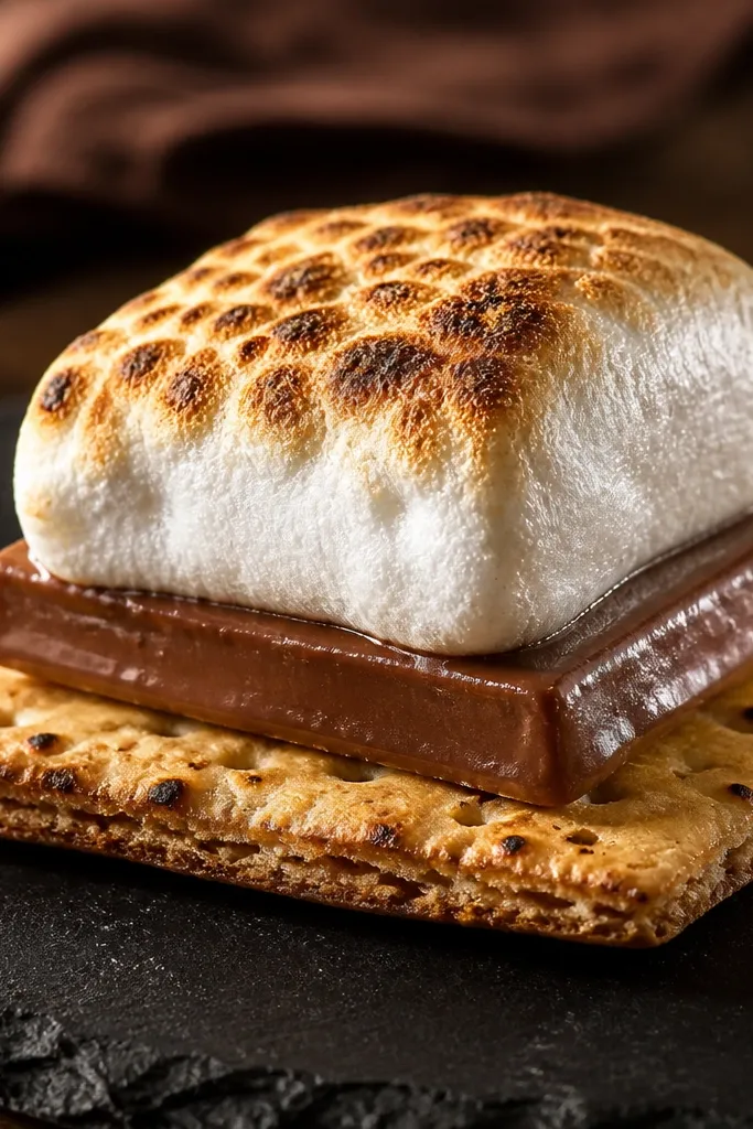 Brown graham cracker and chocolate squishy with white marshmallow top