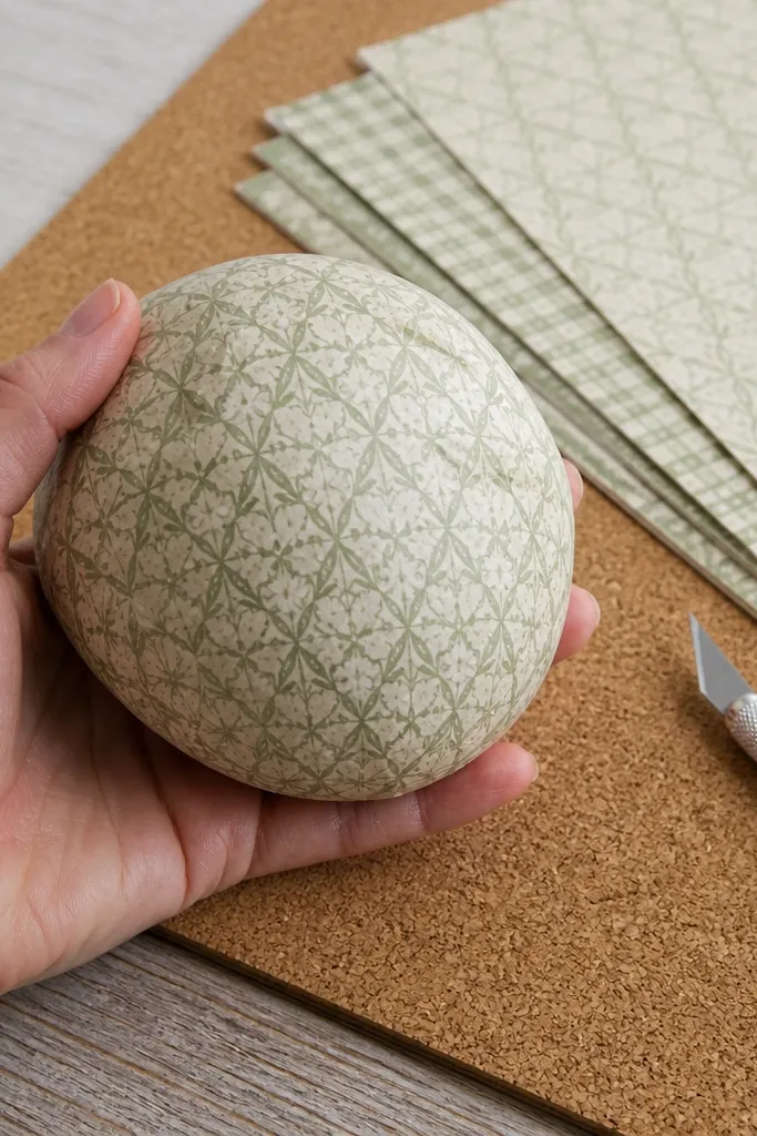 Matte patterned scrapbook cardstock folded into a rounded squishy