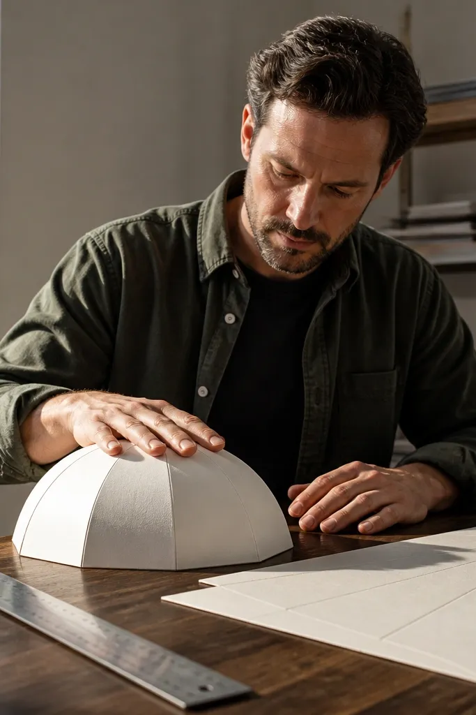 Smooth bristol board folded into a compact squishy shape