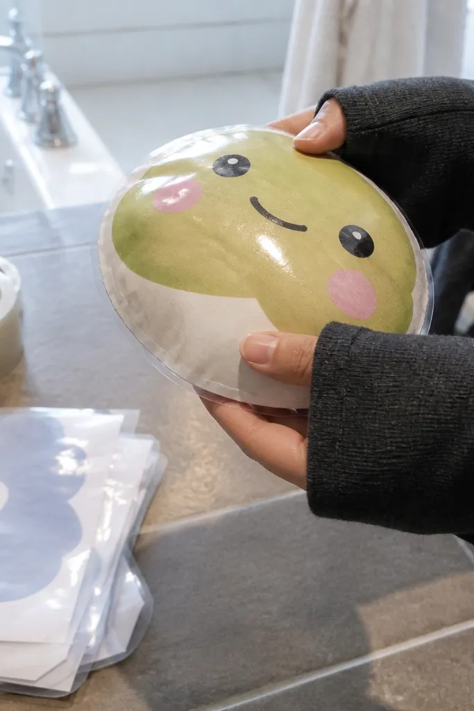 Laminated paper folded into a squishy with a smooth outer surface