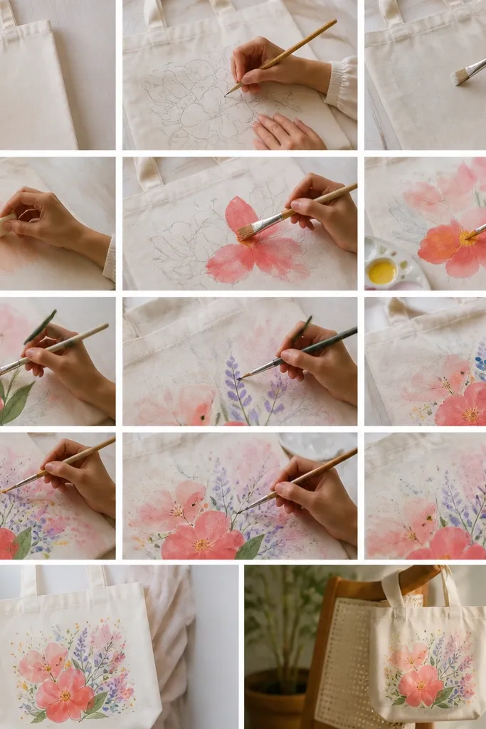 14 easy steps to paint a tote bag