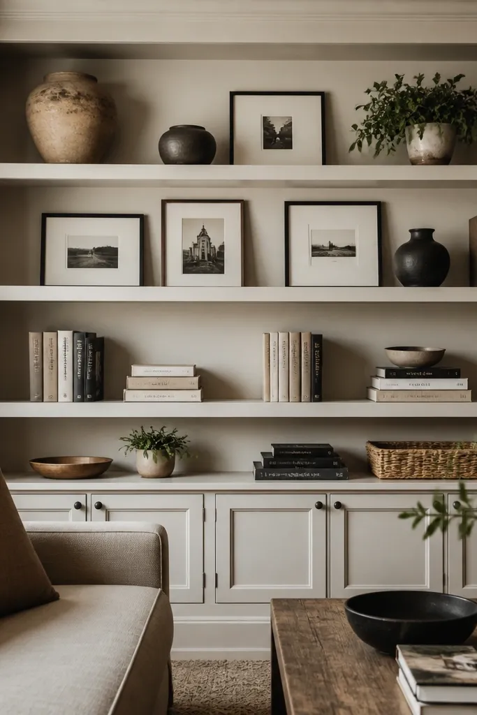 Good-Looking Aesthetic Built-In Shelves Living Room