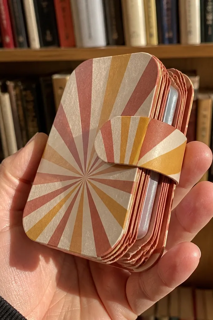 Sunburst paper cover with a folded paper frame that creates depth
