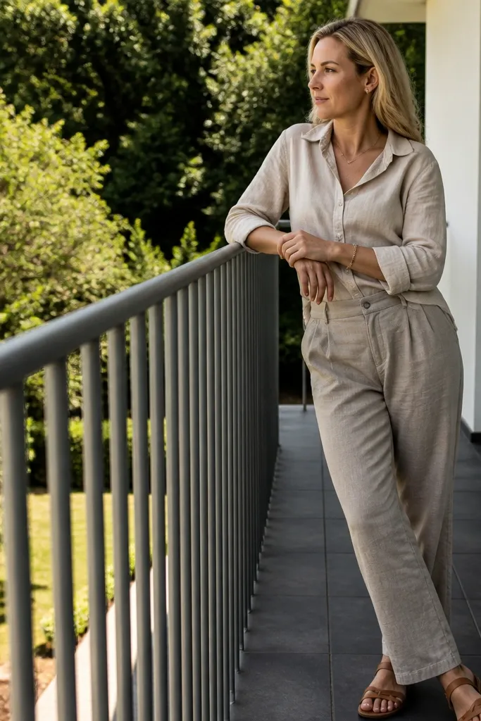 Matte gray metal railing with rounded vertical rods and a smooth top rail
