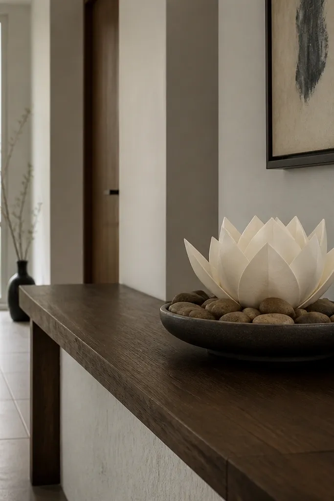 Cream lotus origami flower with sharp chevron petals
