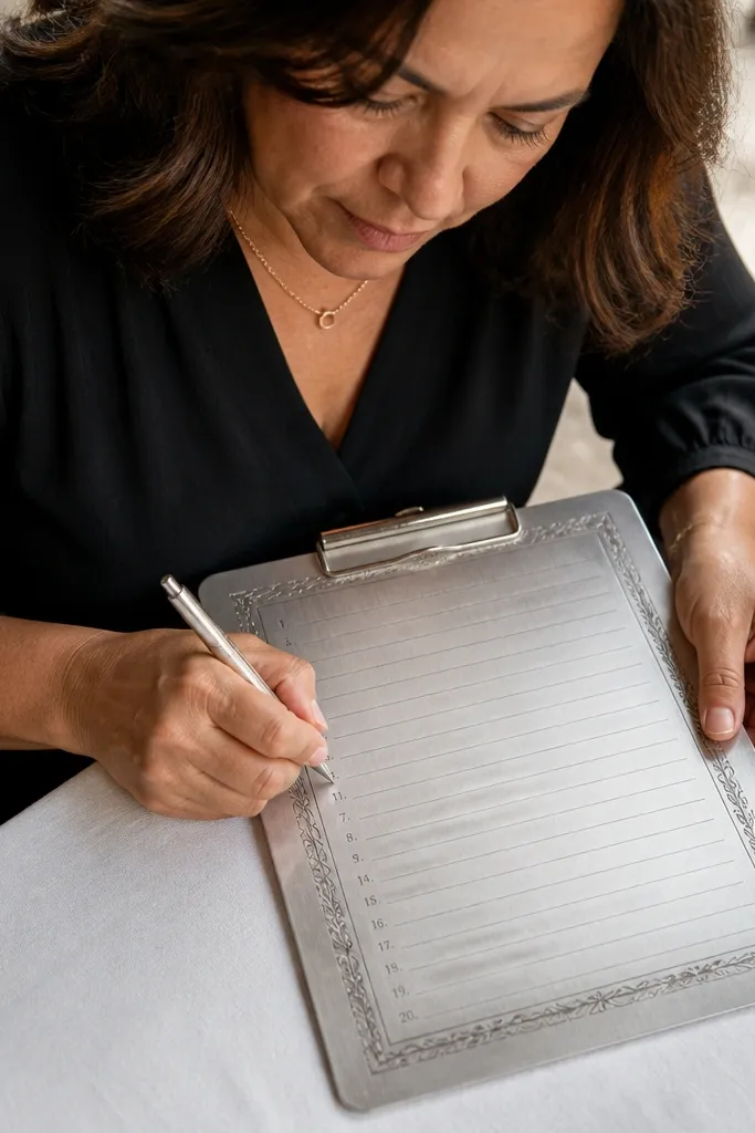 Ivory paper with an engraved frame and numbered writing lines