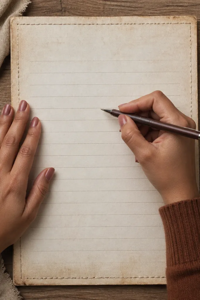 Faded parchment paper with faint double border lines and writing rules