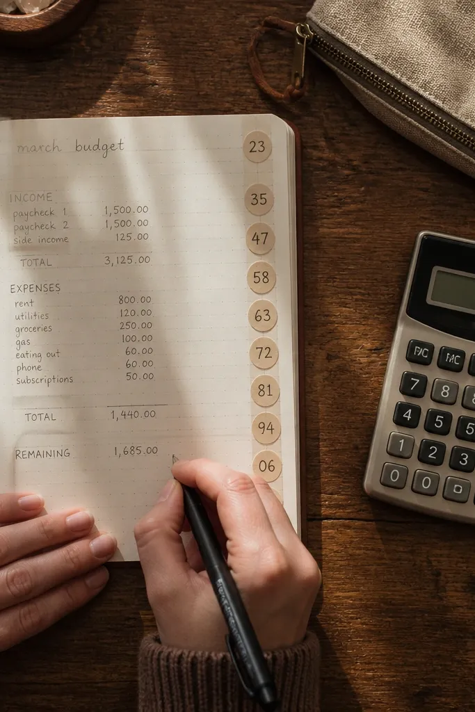 Number stickers in serif ledger style with faded gray and brown ink