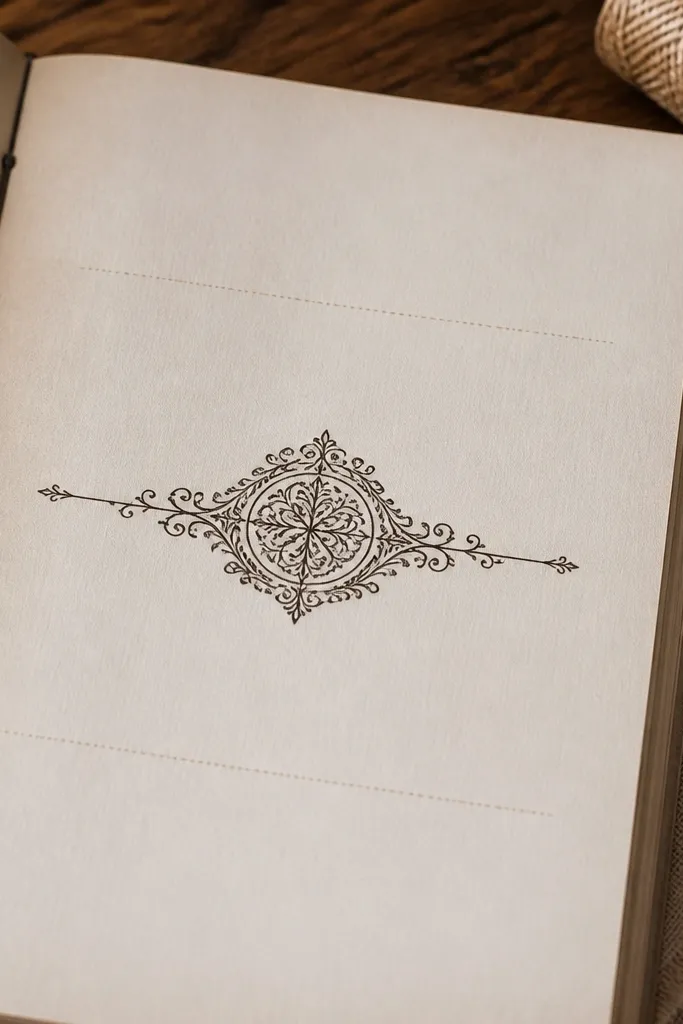 Oval ornate medallion stickers with faded filigree and border
