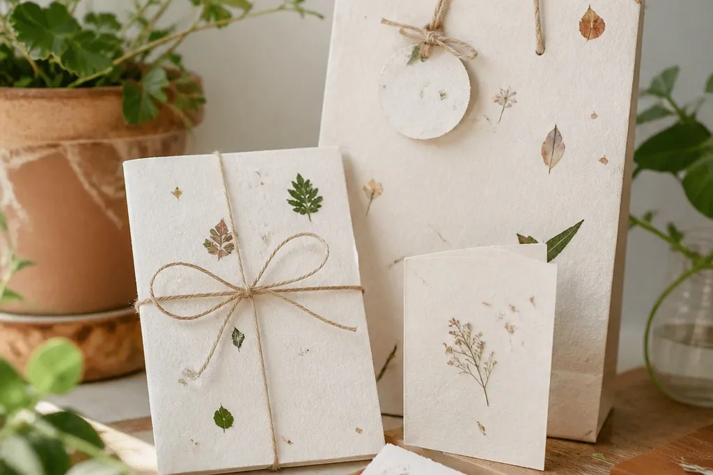 Handmade paper gifts for best friend with plants