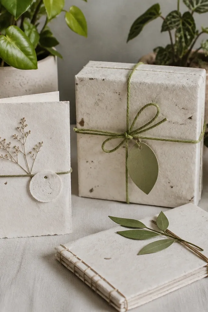 Handmade paper gifts for best friend with plants