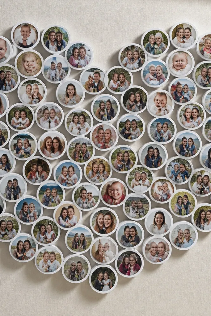 Circular cutouts arranged to form a heart shape