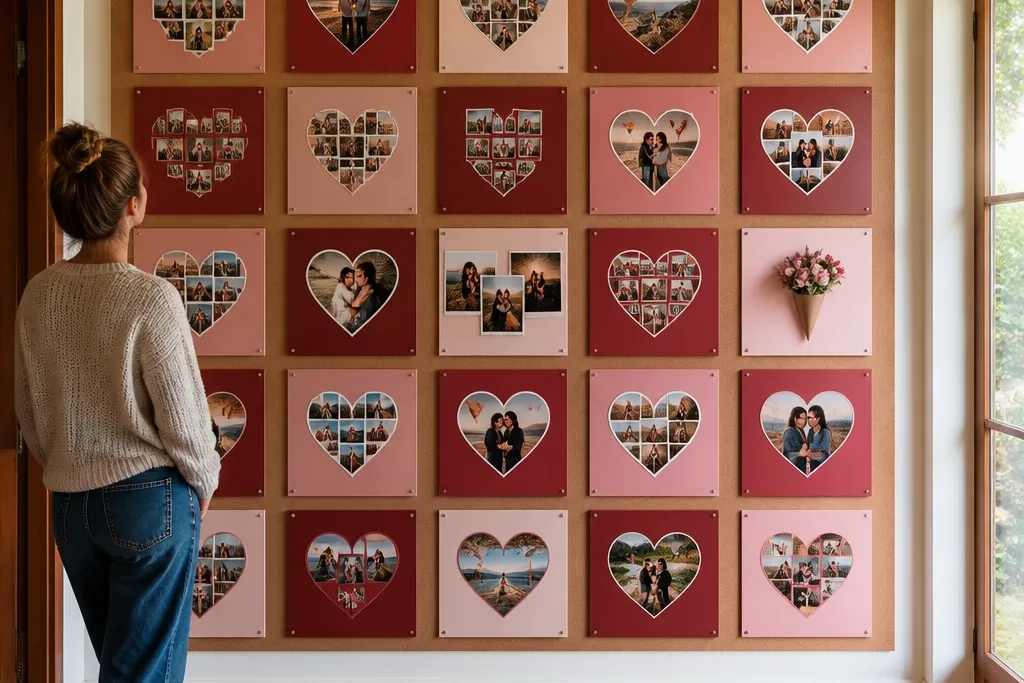 Heart Themed Photo Wall Collage Ideas