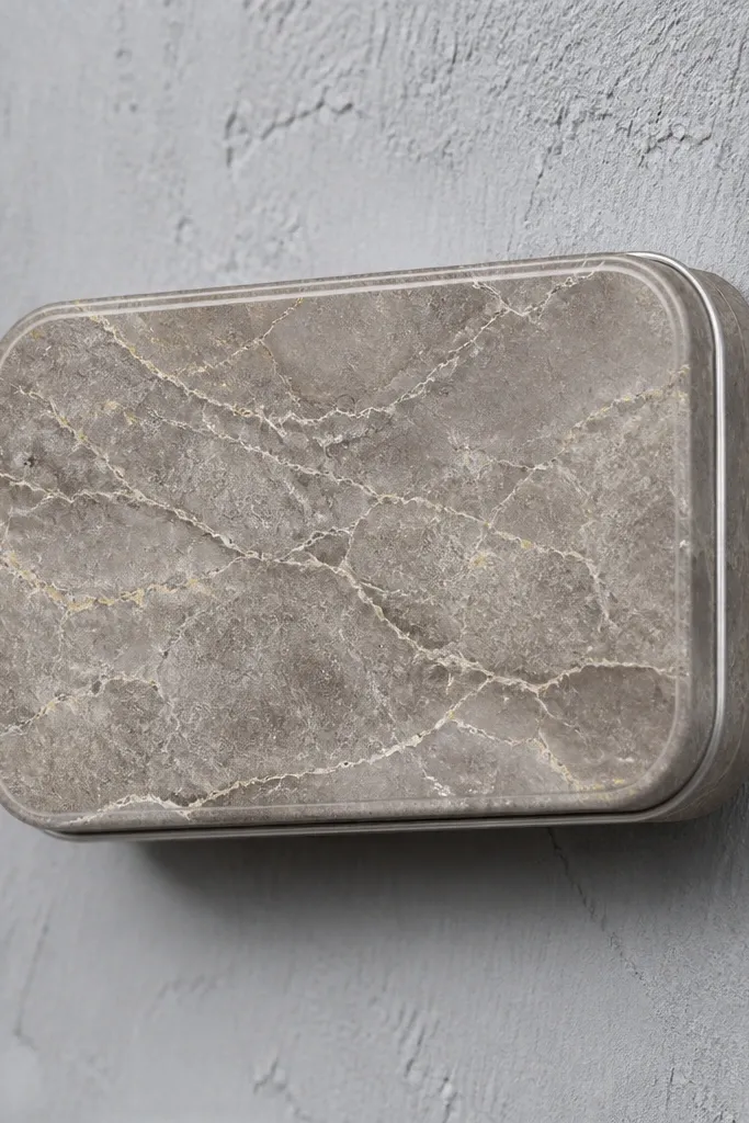Stone-look painted Altoids wallet with subtle dry-brushed gray highlights
