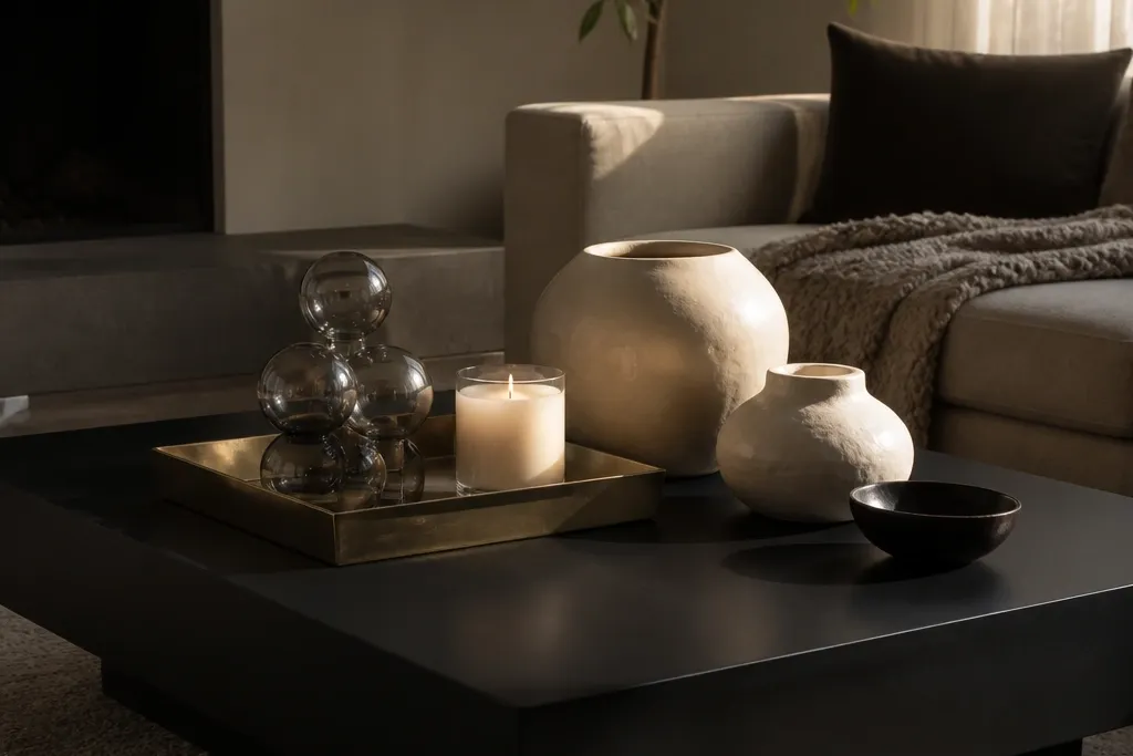 High-End Black Coffee Table Decor Ideas