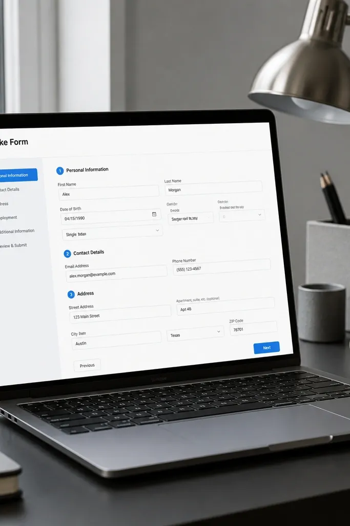 Notion form with clean fields and a confirmation callout