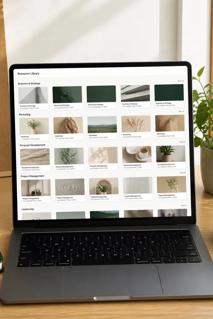 Notion resource library with consistent cover cards and tags