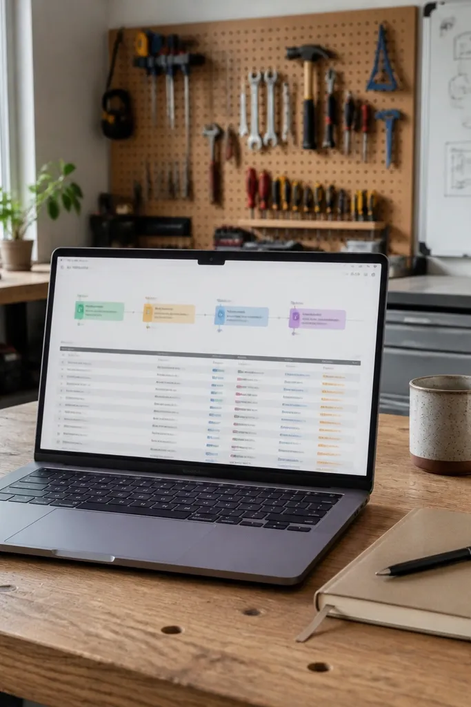 Notion workshop plan timeline with simple blocks and due dates
