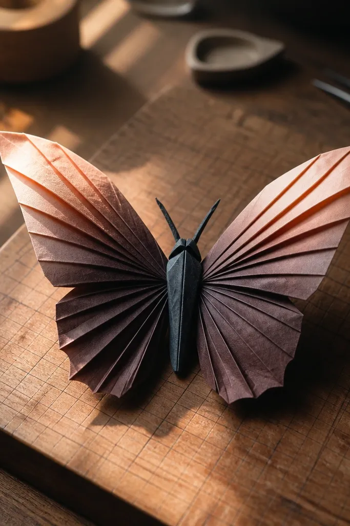 Butterfly with fading wing colors from dark body to light tips